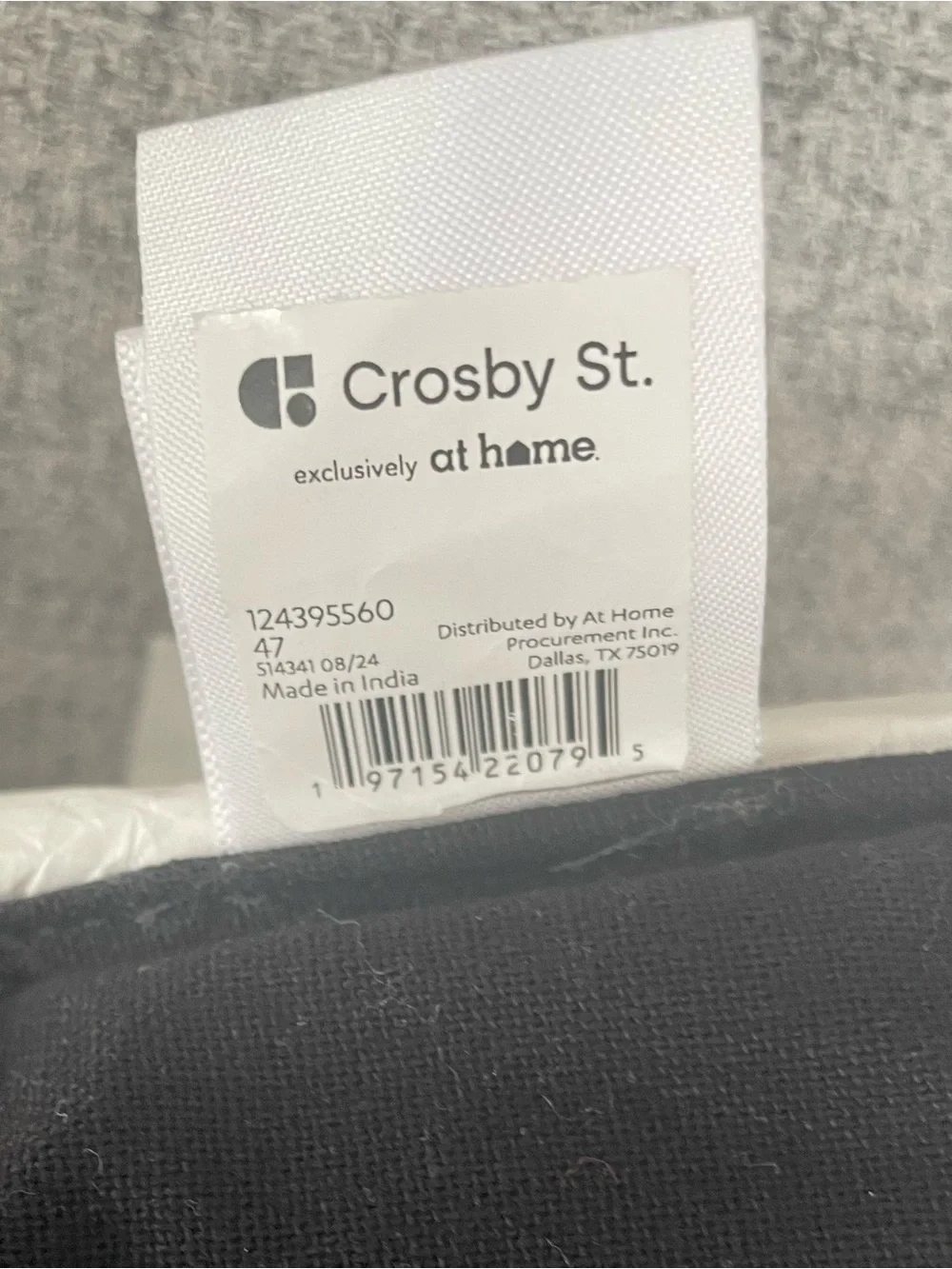 EUC Crosby St exclusively @Home Black Velvet Accent Pillow~#3 ~ 23&1/2” X 24”